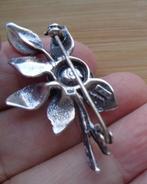 zilveren TEKA broche met roos  [043], Sieraden, Tassen en Uiterlijk, 4 tot 7 cm, Verzenden, Zo goed als nieuw, Zilver