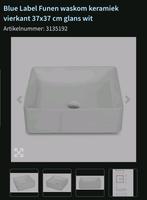 2x NIEUW waskom blu funen glans wit vierkant, Doe-het-zelf en Verbouw, Sanitair, Ophalen, Nieuw, Steen, Wastafel
