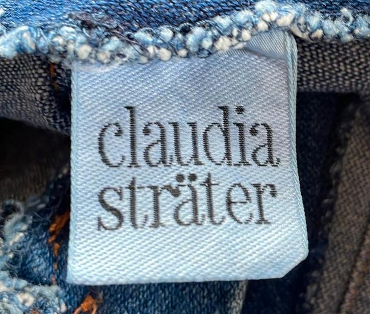 Claudia Sträter Jeans Rok - Maat M, Kleding | Dames, Rokken, Zo goed als nieuw, Maat 38/40 (M), Blauw, Knielengte, Ophalen of Verzenden