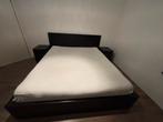 Malm bed 180 cm zwart met 4 bedlades en 2 nachtkastjes, Ophalen, Gebruikt, Zwart, Tweepersoons