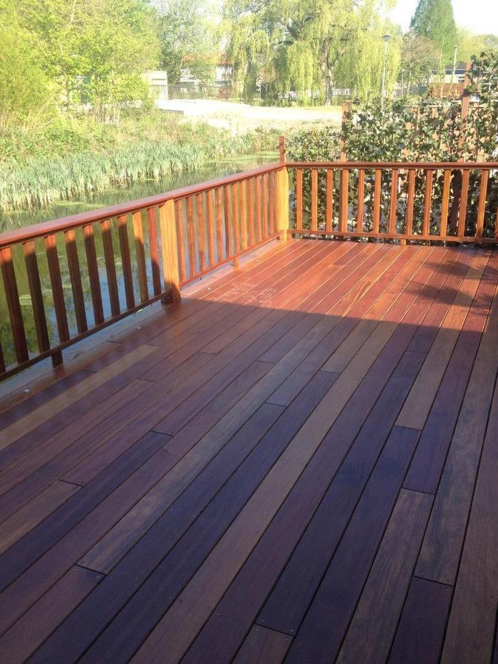 teak vlonderplanken ook bankiray purperhart ipe, Tuin en Terras, Terrasdelen en Vlonders, Nieuw, Hout, Ophalen of Verzenden