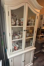 Vitrinekast brocante roomwit, Ophalen, Gebruikt, 200 cm of meer, 50 tot 100 cm