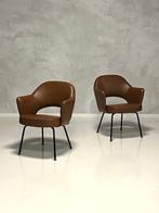 Eero Saarinen executive chairs 5x Knoll stoelen prijs p/stuk, Gebruikt, Bruin, Vintage, Ophalen of Verzenden
