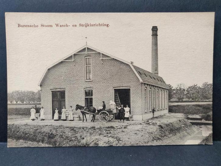 Buren Tiel Stoom Wasch- en Strijkinrichting, Verzamelen, Ansichtkaarten | Nederland, Ongelopen, Voor 1920, Ophalen of Verzenden