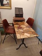 Vintage Tafel Gietijzer met Stenen Blad, Antiek en Kunst, Antiek | Meubels | Tafels, Ophalen