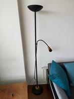 Elegante zwarte vloerlamp met leeslamp, Ophalen, Gebruikt, Metaal, 150 tot 200 cm