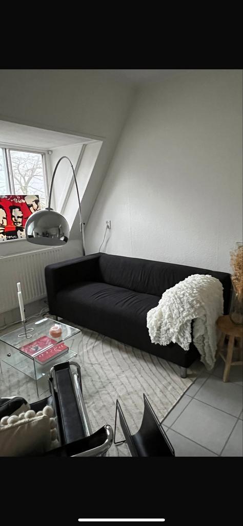 Ikea Klippan Bank - Zwart, Huis en Inrichting, Banken | Bankstellen, Gebruikt, Rechte bank, Tweepersoons, 150 tot 200 cm, 75 tot 100 cm