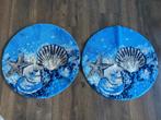 badkamer mat rond en rechthoekig blauw met schelpen, Overige typen, Zo goed als nieuw, Minder dan 100 cm, 25 tot 50 cm