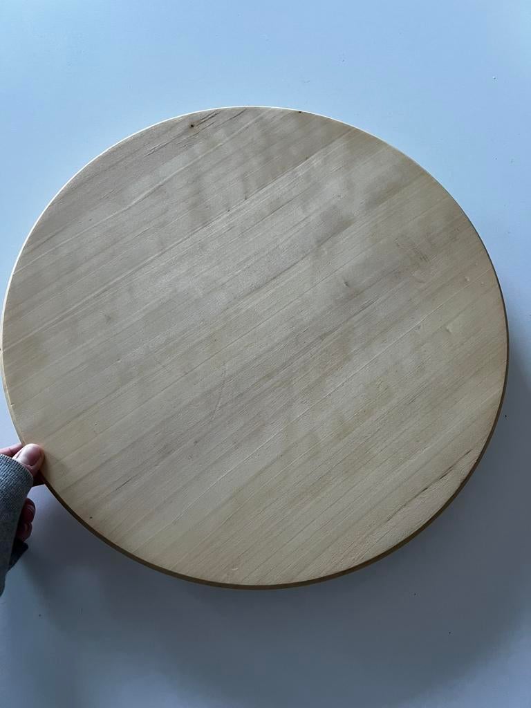 Ikea Snudda, massief hout, 39 cm draaiplateau,, Huis en Inrichting, Ophalen of Verzenden, Zo goed als nieuw, Metaal
