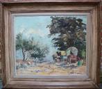 Maurice LEGRAND, zigeuners op pad, Antiek en Kunst, Kunst | Schilderijen | Klassiek, Ophalen of Verzenden