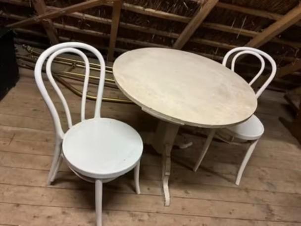 Eethoekje rustiek tweepersoons, Huis en Inrichting, Tafels | Eettafels, Gebruikt, 50 tot 100 cm, 50 tot 100 cm, tot twee personen