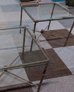 bijzettafel bijzettafels salontafeltjes, Klassieke, Vierkant, Glas, Ophalen