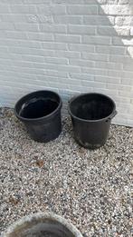 2 zwarte emmers voor grote plant, Tuin en Terras, Bloembakken en Plantenbakken, Ophalen, Kunststof, Gebruikt, Minder dan 60 cm