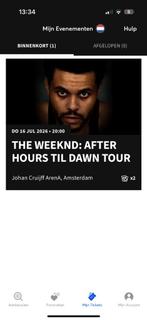 The weeknd concert 2 zitplaatsen naast elkaar 16 juli 2026, Tickets en Kaartjes, Twee personen, Juli