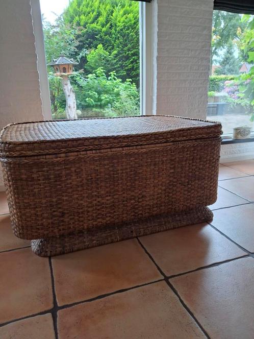 Rotan dekenkist met Voetstuk, salontafel, Huis en Inrichting, Woonaccessoires | Kisten, Zo goed als nieuw, 50 tot 75 cm, 75 tot 100 cm