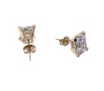 Gouden Oorstekers Heldere Cubic Zirkonia Radiant Cut, Ophalen, -, Zo goed als nieuw, Goud