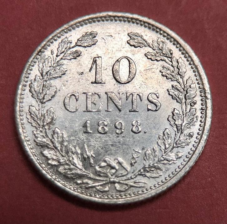 10 cent 1898. Pr., Postzegels en Munten, Munten | Nederland, Losse munt, 10 cent, Koningin Wilhelmina, Zilver, Ophalen of Verzenden