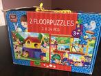 Vloerpuzzels 2 x 24 stuks, grote stukken, 60 x 50 cm., Ophalen of Verzenden, 10 tot 50 stukjes, Gebruikt, 2 tot 4 jaar