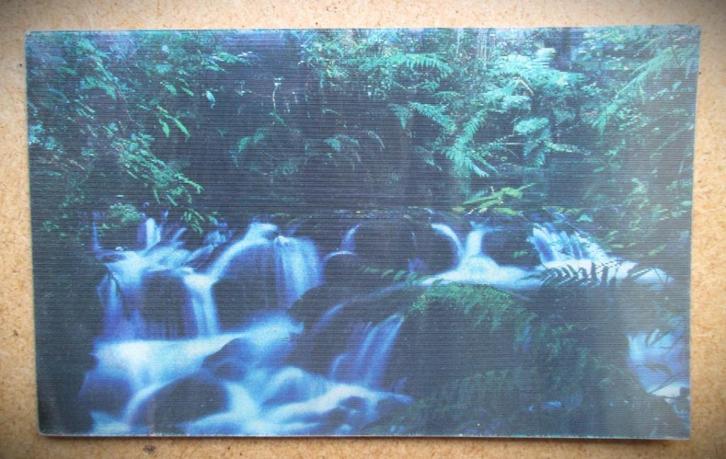 3D Lenticulaire Kaart Nieuw-Zeeland~Waterval + Bomen, Verzamelen, Ansichtkaarten | Themakaarten, Gelopen, 1980 tot heden, Overige thema's