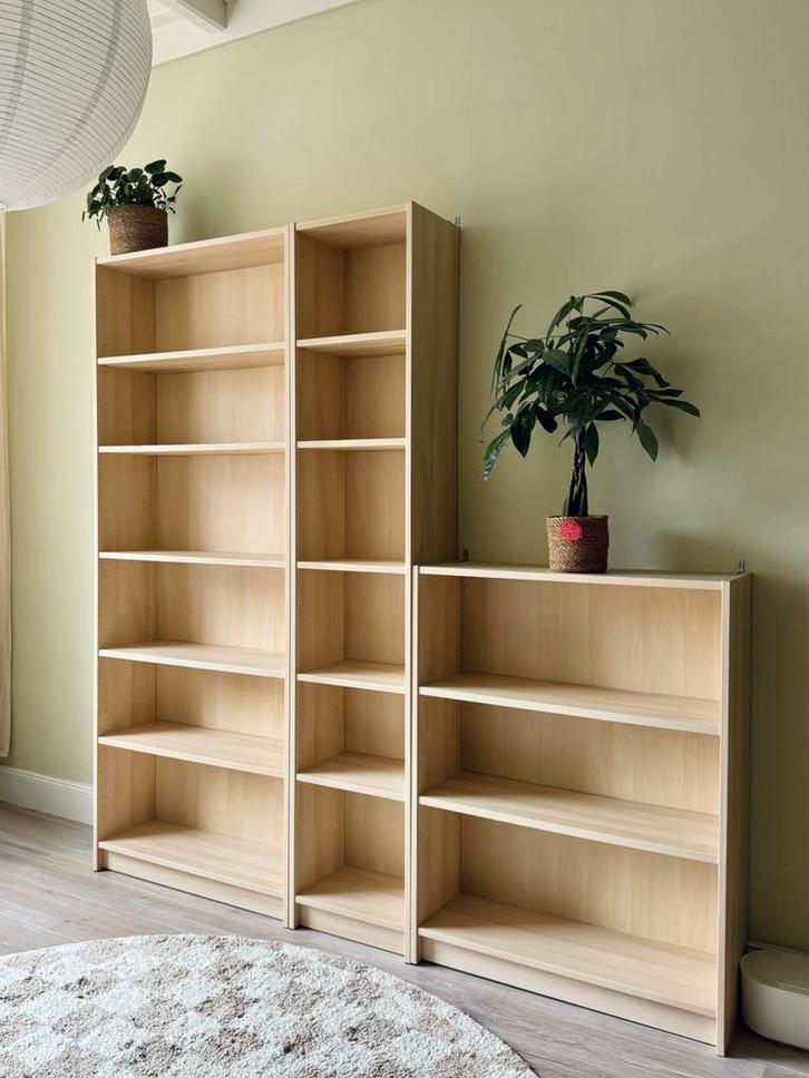 Billy boekenkasten - Eikenfineer, Huis en Inrichting, Kasten | Boekenkasten, Zo goed als nieuw, 50 tot 100 cm, 200 cm of meer