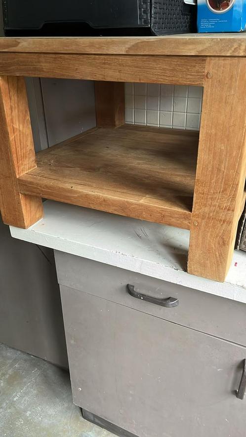Teak houten salon tafel 60x60x45, Huis en Inrichting, Tafels | Salontafels, Gebruikt, Minder dan 50 cm, 50 tot 100 cm, 50 tot 100 cm