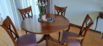 Houten Eettafel met 4 Stoelen, Huis en Inrichting, Ophalen of Verzenden, Gebruikt, Klassiek, Minder dan 4 stoelen