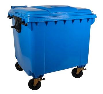 3 x Blauwe rolcontainer 1100L nieuw  beschikbaar voor biedingen