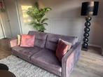 Mooie 3 zits bank velvet stof bruin 205x100, Ophalen, Gebruikt, Driepersoons, 75 tot 100 cm