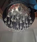 Mooie zwarte hanglamp met glazen pegels 45 cm, Ophalen of Verzenden, Zo goed als nieuw