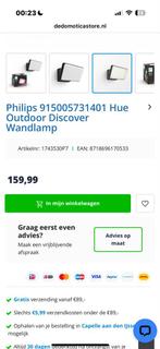 4stuks Philips Hue Discover Wandlamp Buiten E120, Ophalen of Verzenden, Gebruikt, Kunststof