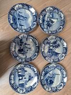 6 Delfts Blauwe Jubileumborden Rondom de Zuiderzee, Ophalen of Verzenden