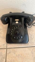 Vintage telefoon zwart, Ophalen, Gebruikt, Met draaischijf