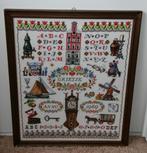 Schilderij geborduurd - Merklap met naam Grietje, Ophalen of Verzenden, Zo goed als nieuw, Schilderij, 50 tot 75 cm