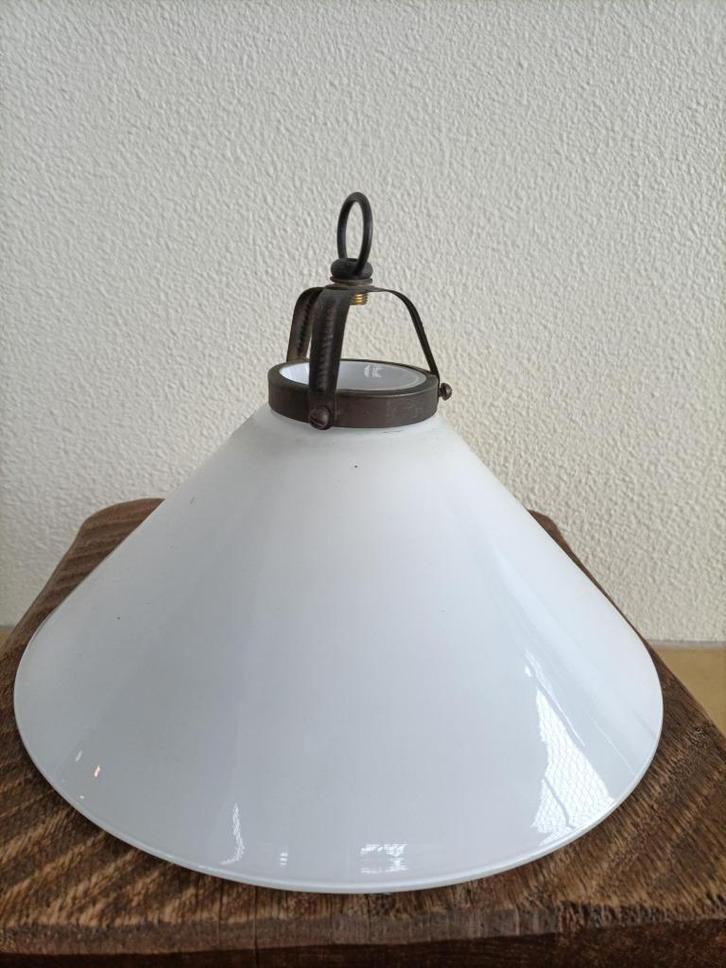 vintage glazen lamp lampenkap melkglas art deco brocante, Huis en Inrichting, Lampen | Lampenkappen, Zo goed als nieuw, Minder dan 25 cm