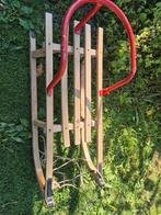 Houten slee met rugleuning, Ophalen, Rugleuning, Gebruikt, Hout