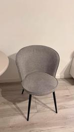 4 JYSK Eetkamerstoelen - Grijs, Zwarte Poten, Ophalen, Gebruikt, Vier, Stof