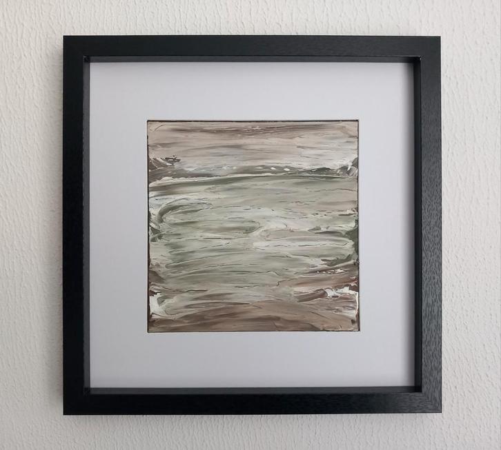 KUSTLIJN 33X33 CM, Antiek en Kunst, Kunst | Schilderijen | Abstract, Ophalen