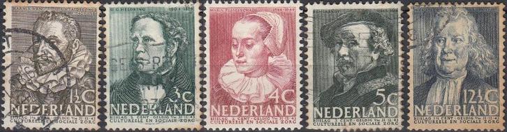 Nederland- 1938 - Zomerzegels - NVPH-305 t/m NVPH-309 - G, Postzegels en Munten, Postzegels | Nederland, Gestempeld, T/m 1940
