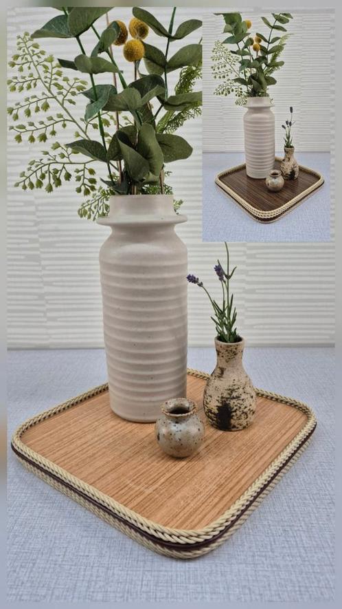 Tweezijdig dienblad vierkant. Vintage serveertray formica., Huis en Inrichting, Woonaccessoires | Dienbladen, Ophalen of Verzenden