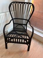 Zwarte rotan stoel van Ikea, Huis en Inrichting, Stoelen, Ophalen, Gebruikt, Zwart, Riet of Rotan