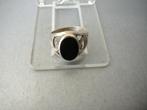 Zilveren opengewerkte ring met onyx NU 15 euro, Verzenden, Zilver, Ring