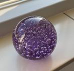 presse papier glas bol bubbels handgeblazen paars violet, Ophalen of Verzenden