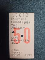 Oude treinkaart Apeldoorn - Rotterdam, Verzamelen, Spoorwegen en Tramwegen, Ophalen of Verzenden