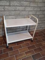 Witte Serveertrolley met twee legplanken. Op wielen, Gebruikt, Ophalen