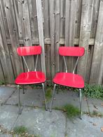 Vintage Formica Stoelen - Rood, Ophalen, Gebruikt, Twee, Metaal