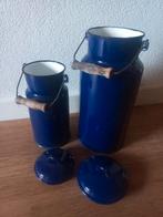 2 oude emaille cobalt melkbussen, Antiek en Kunst, Ophalen of Verzenden