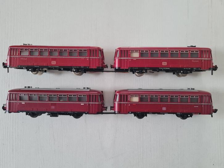 4-delige Fleischmann H0 railbus 4400 Br798/Br998, Hobby en Vrije tijd, Modeltreinen | N-Spoor, Gebruikt, Wagon, Gelijkstroom, Fleischmann