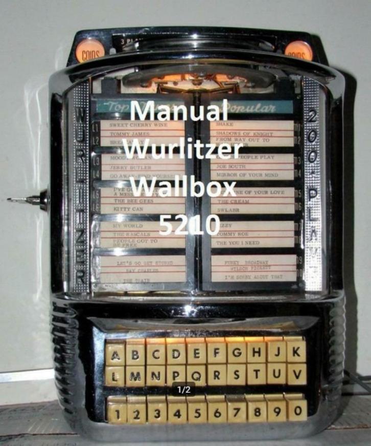 Boekwerk Manual Handleiding wallbox 5210, Verzamelen, Automaten | Jukeboxen, Seeburg, 1950 tot 1960, Ophalen of Verzenden