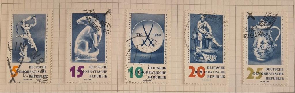 Michel 774-778 250 Jahre Porzellanmanufaktur., Ophalen of Verzenden, DDR, Gestempeld