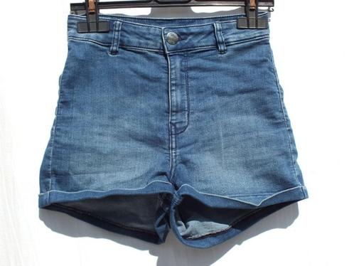 Stoere korte broek, hoge taille, stretch. Mt 34. Merk H&M, Kleding | Dames, Spijkerbroeken en Jeans, Zo goed als nieuw, W27 (confectie 34) of kleiner